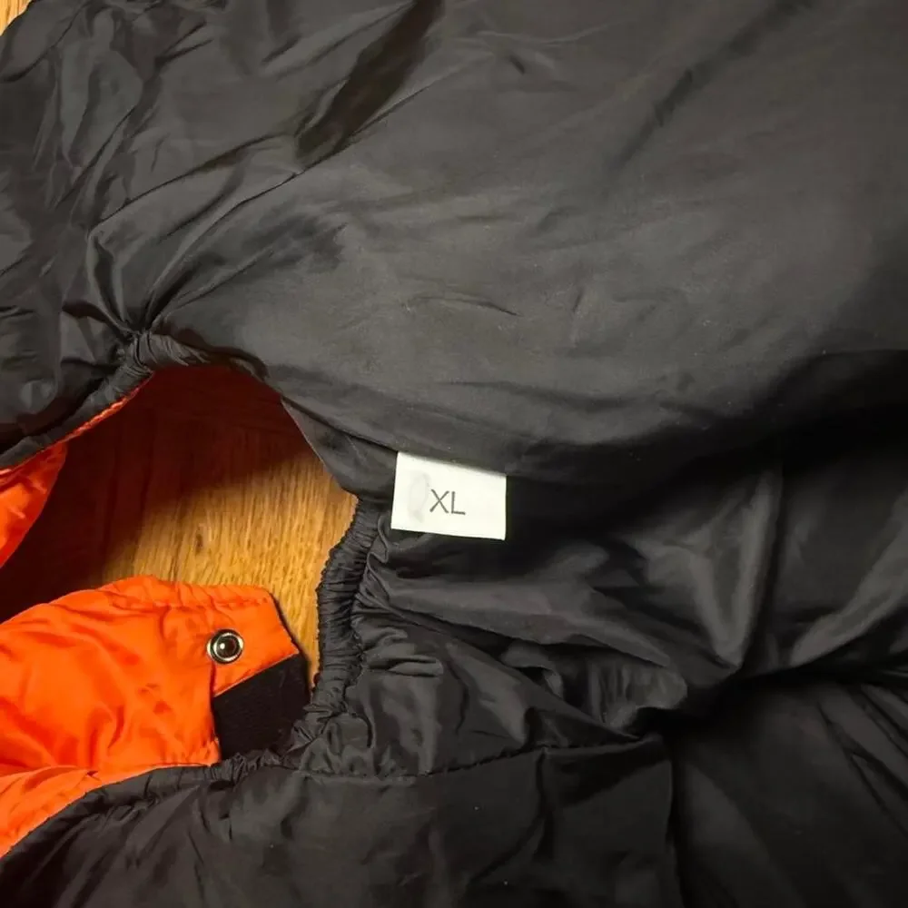 DUDUMA Orange Black Puffer Dog Jacket Coat Size XL Reflective Buckles